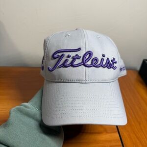 Titleist Pro V1 FJ Foot Joy Golf Adjustable Hat Grey Purple Cap Performance